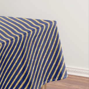 Nappe Bleu marine et motif diagonal de rayure de