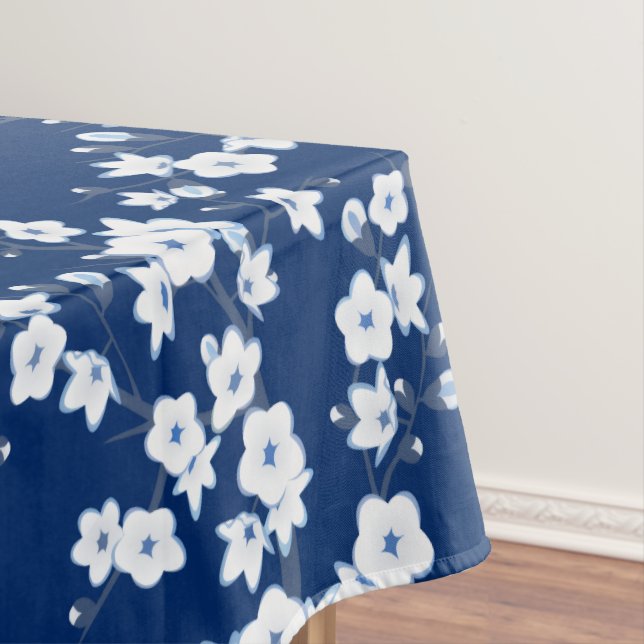 Nappe Bleu marine Fleur de cerisier blanc  (In Situ)