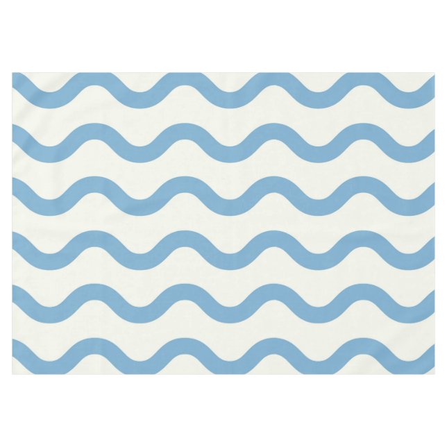 Nappe Bleu Nautique Super Wavy Stripe moderne minimalist (Devant (Horizontal))