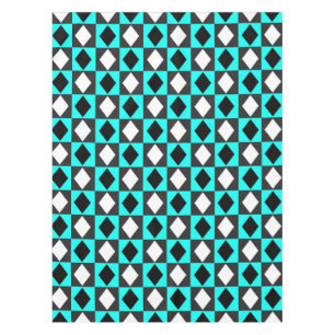 Nappe Bleu noir blanc géométrique Rhombus Diamant