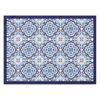 Nappe Bleu Orné Floral Méditerranéen Carrelage Sicilien