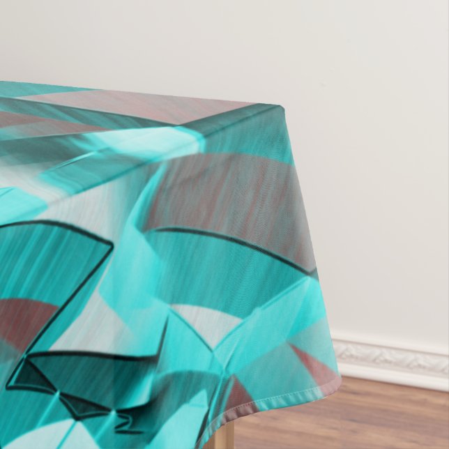 Nappe Bleu ou cyan stries sur une image rouge, floutée (In Situ)