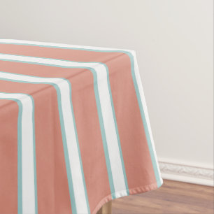 Nappe Bleu, rose et blanc rayures motif