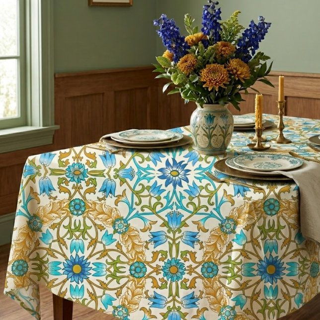 Nappe Bleu sarcelle et moutarde William Morris Vine Arts (Créateur téléchargé)