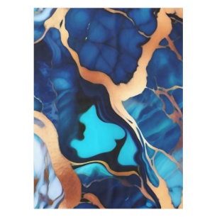 Nappe Bleu tendance en or faux marbre