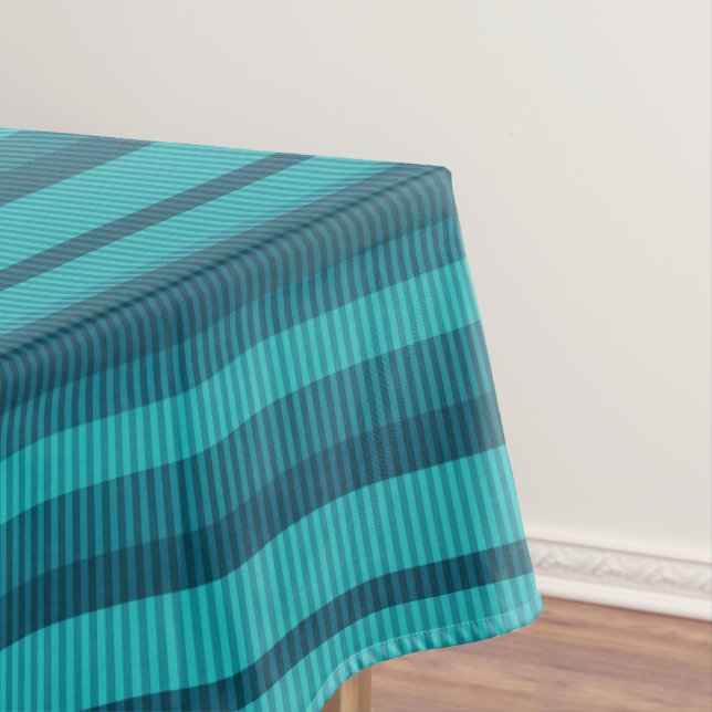 Nappe bleu turquoise nuances rayées motif vertical (In Situ)