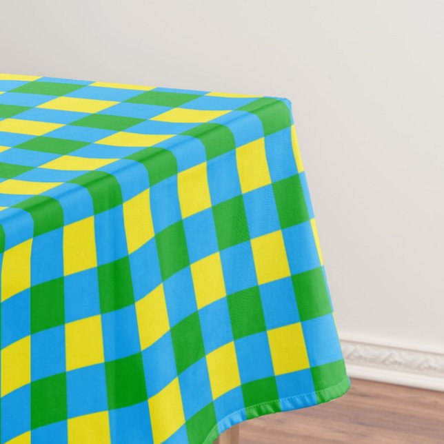 Nappe Bleu Vert Jaune Chèque Plaid Design Motif (Créateur téléchargé)