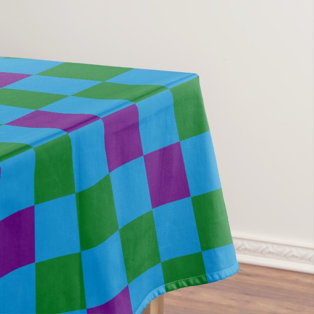 Nappe Bleu Vert Motif à carreaux violet Design  (In Situ)
