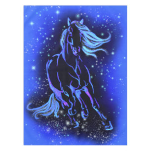 Nappe Bleue Cheval Courant À La Nuit étoilée