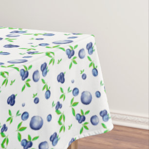 Nappe Bleuets, aquarelle bleuté, art des fruits 