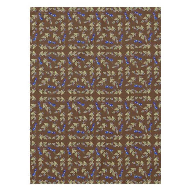 Nappe Bleuets Sur La Vigne Feuilles Sol Brown (Devant)