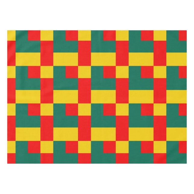 Nappe Bloc Vert Jaune Et Rouge Couleur Imprimer Courte (Devant (Horizontal))