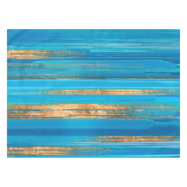 Nappe Blue and Gold lines Abstract N2 (Devant (Horizontal))