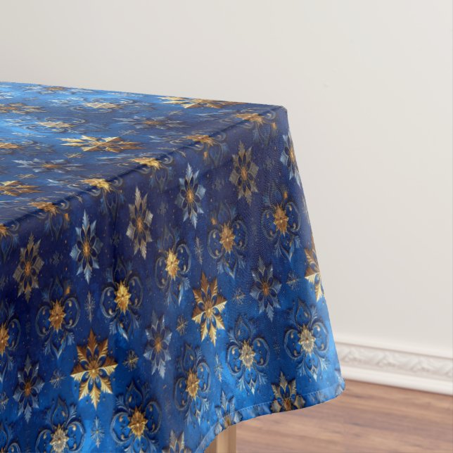 Nappe Blue Decorative Holiday Tablecloth (In Situ)