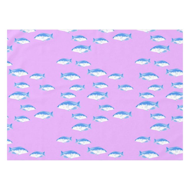 Nappe Blue fish on lilac (Devant (Horizontal))