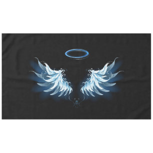 Nappe Blue Glowing Angel Wings on black background
