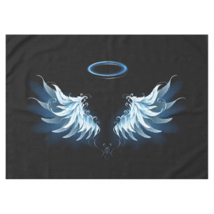 Nappe Blue Glowing Angel Wings on black background