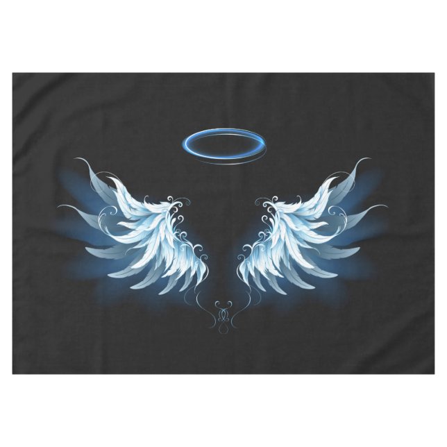 Nappe Blue Glowing Angel Wings on black background (Devant (Horizontal))
