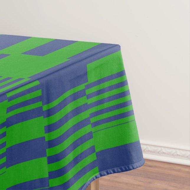 Nappe Blue Green Patchwork Stripes Design  (In Situ)