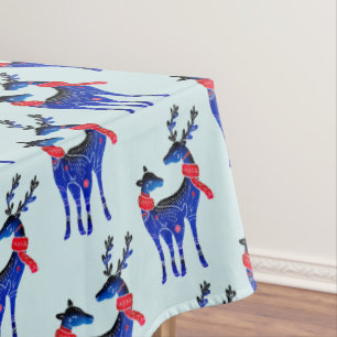 Nappe Blue Nordic Reindeer Pair Motif