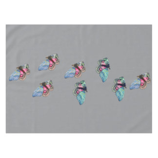 Nappe Blue Pink Exotic Butterflies Pattern