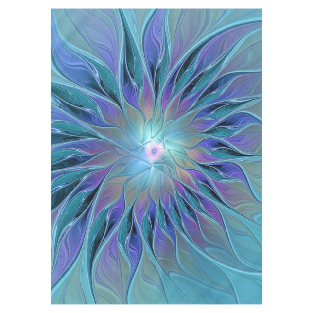 Nappe Blue Purple Flower Dream Abstract Fractal Art (Devant)