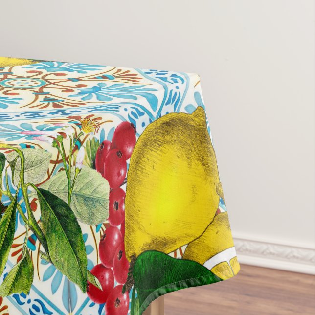 Nappe Blue tiles lemon Mediterranean (In Situ)