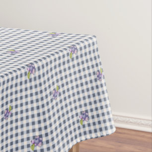 Nappe Blueberry Grey En vichy bleu