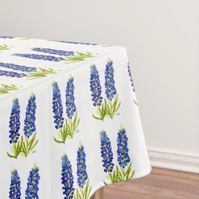 Nappe Bluebonnets Texas State Floral Lupine Aquarelle (In Situ)