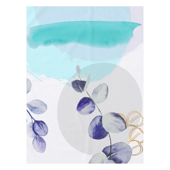 Nappe Boho botanique cyan violet (Devant)