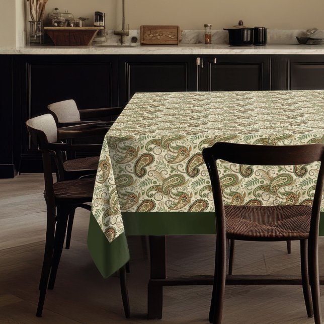 Nappe Boho douce avec Motif Earthy Paisley (Soft Boho Tablecloth with Earthy Paisley Pattern)