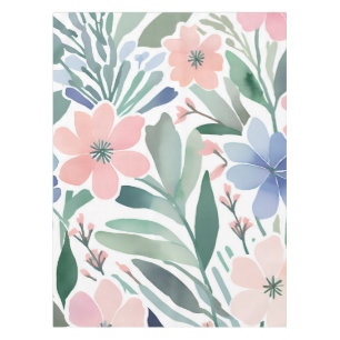 Nappe Boho fleur sauvage Aquarelle Pastel Floral Decor