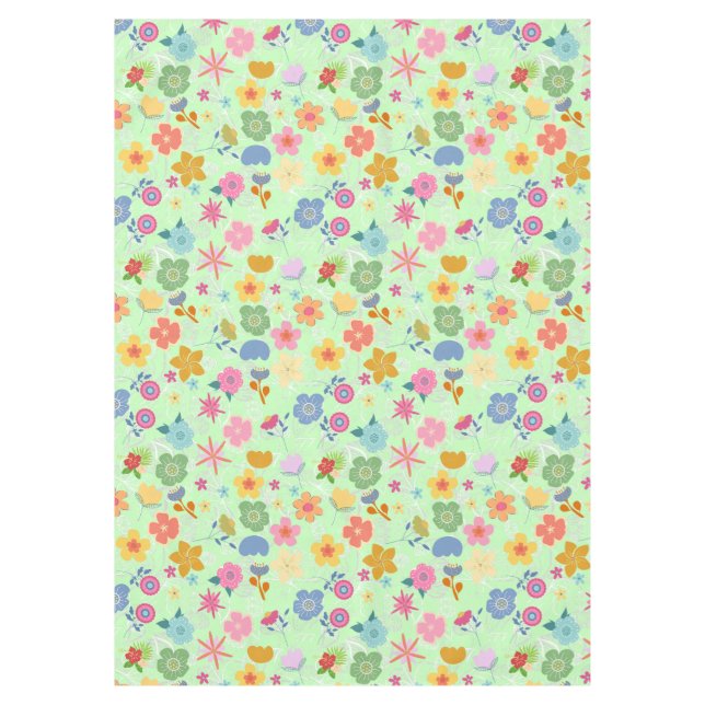 Nappe Boho Flowers Motif B01.w LGreen BG (Devant)