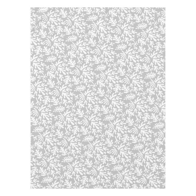 Nappe Boho Matisse Formes Botaniques Motif Gris Blanc (Devant)