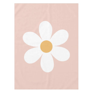 Nappe Boho rose marguerite rétro