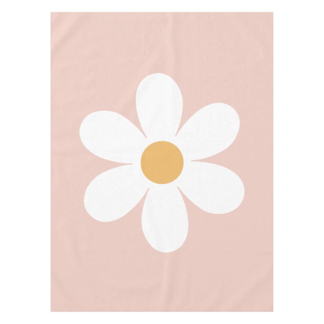 Nappe Boho rose marguerite rétro (Devant)