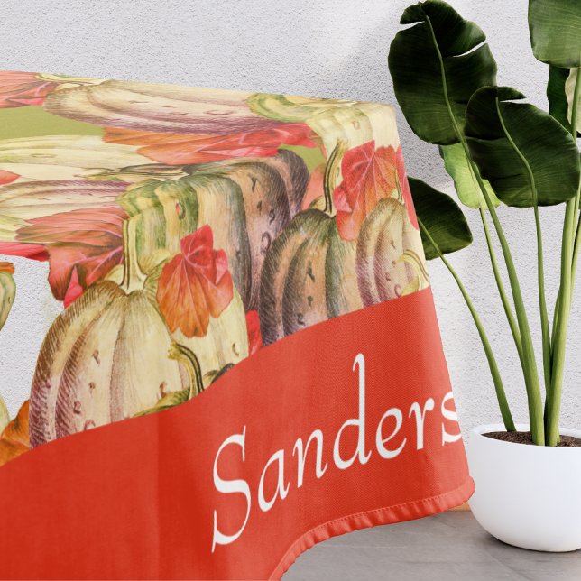 Nappe Boho Thanksgiving Décor Citrouille aquarelle (Créateur téléchargé)