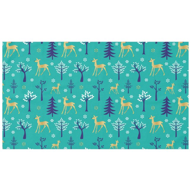 Nappe Boho Trees Gold Deers Moderne (Devant (Horizontal))