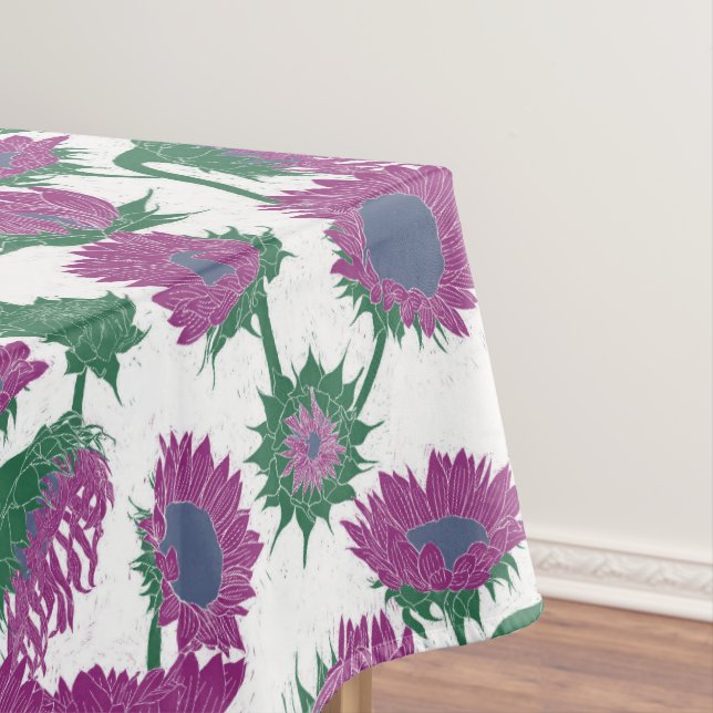 Nappe Bois Imprimer tournesol rose (In Situ)