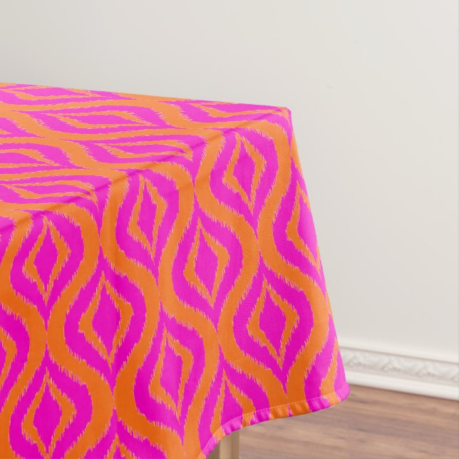 Nappe Bold Orange Hot Pink Summer Ikat Ogee Art Pattern (In Situ)