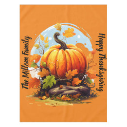 Nappe Bon thanksgiving couleurs automnales citrouille