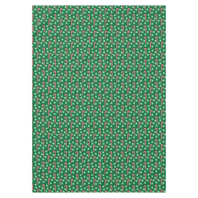 Nappe Bonbon Rouge Vert Canne Menthe Noël  (Devant)