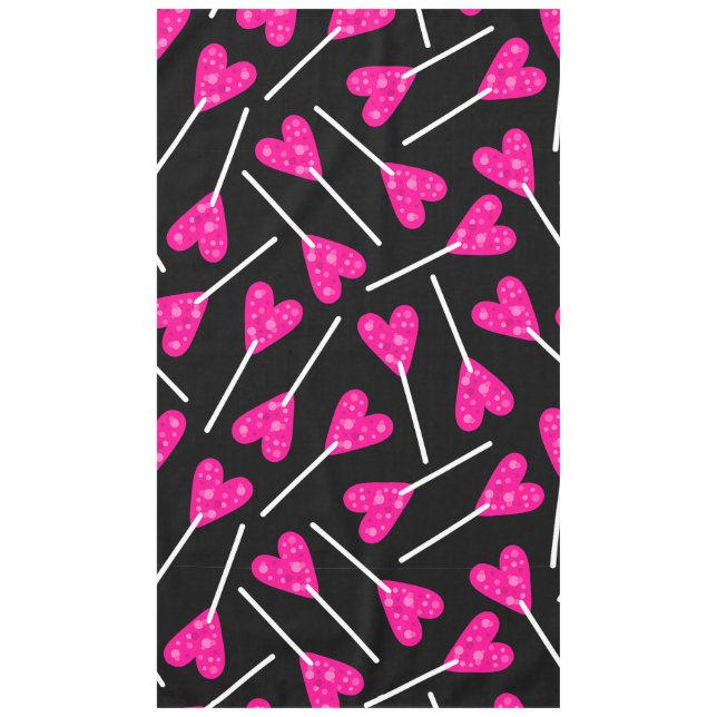 Nappe bonbon sucette forme coeur rose noir (Devant)