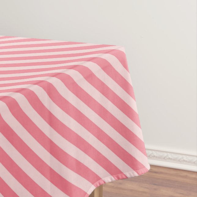 Nappe Bonbons rose fraise diagonale rayures motif (In Situ)