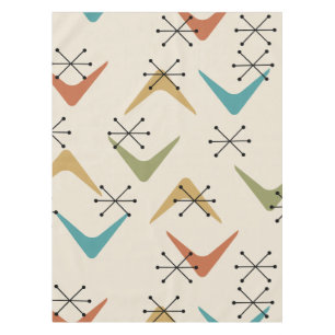 Nappe Boomerangs du milieu du siècle Starbursts Multicol