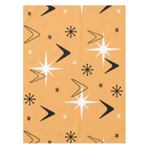 Nappe Boomerangs et Stars Orange vintage des années 1950