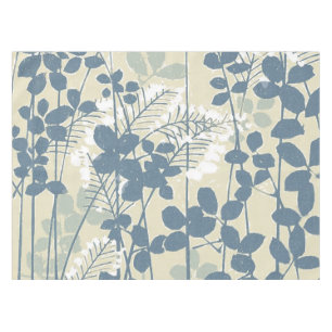 Nappe Botanique Bleu Japonais Vintage : Fougère à Feuill