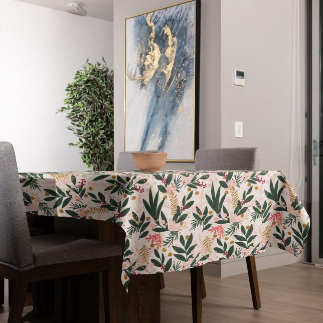 Nappe Botaniques de Noël Whimsical rose et vert (Créateur téléchargé)
