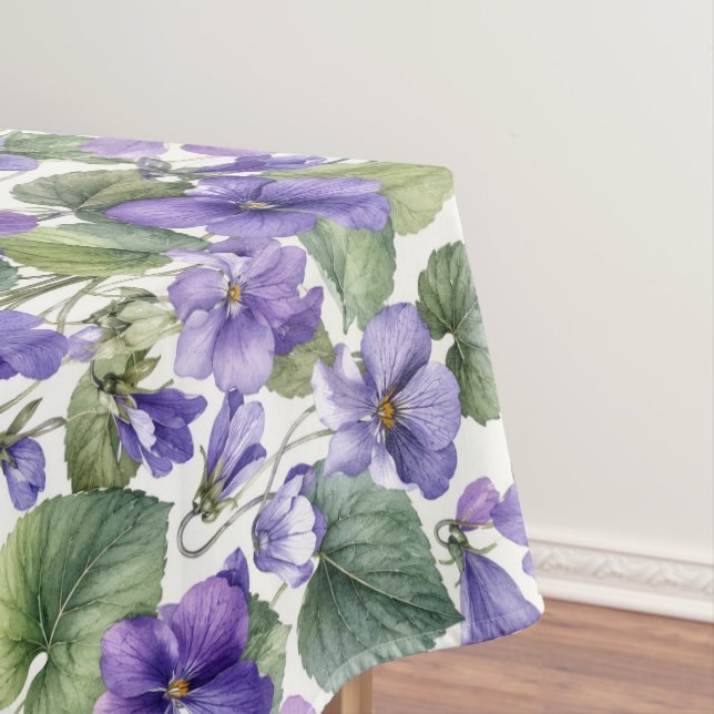 Nappe Botaniques violettes délicates peintes à la main (In Situ)