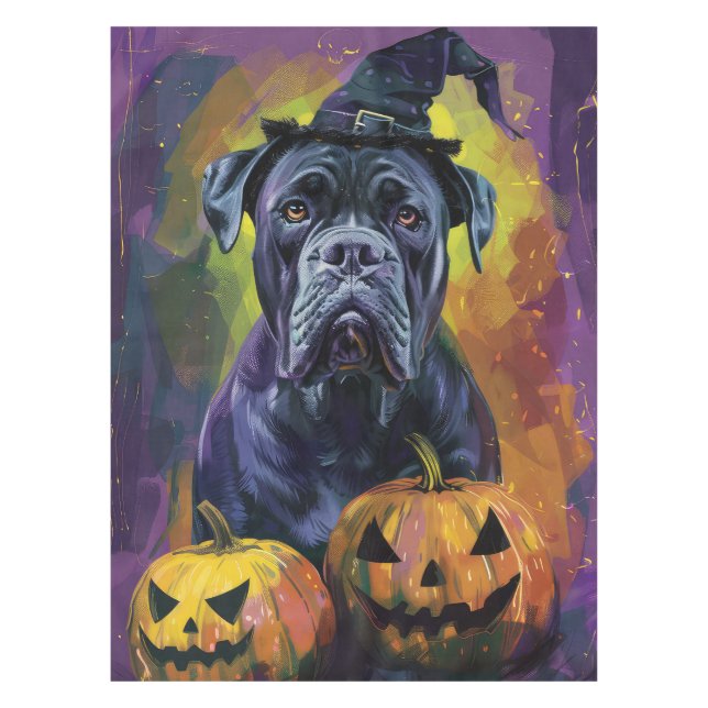 Nappe Bouledogue mastiff effrayant pour Halloween Sorciè (Devant)